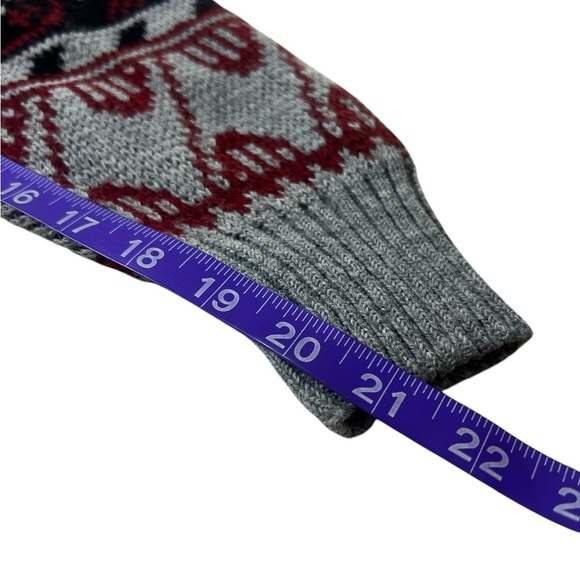 Vintage 80s Jordache Sweater Knit Gray Retro Geometric Après Ski Grandpa Core - Picture 7 of 10